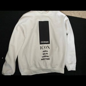 Black and white crew neck